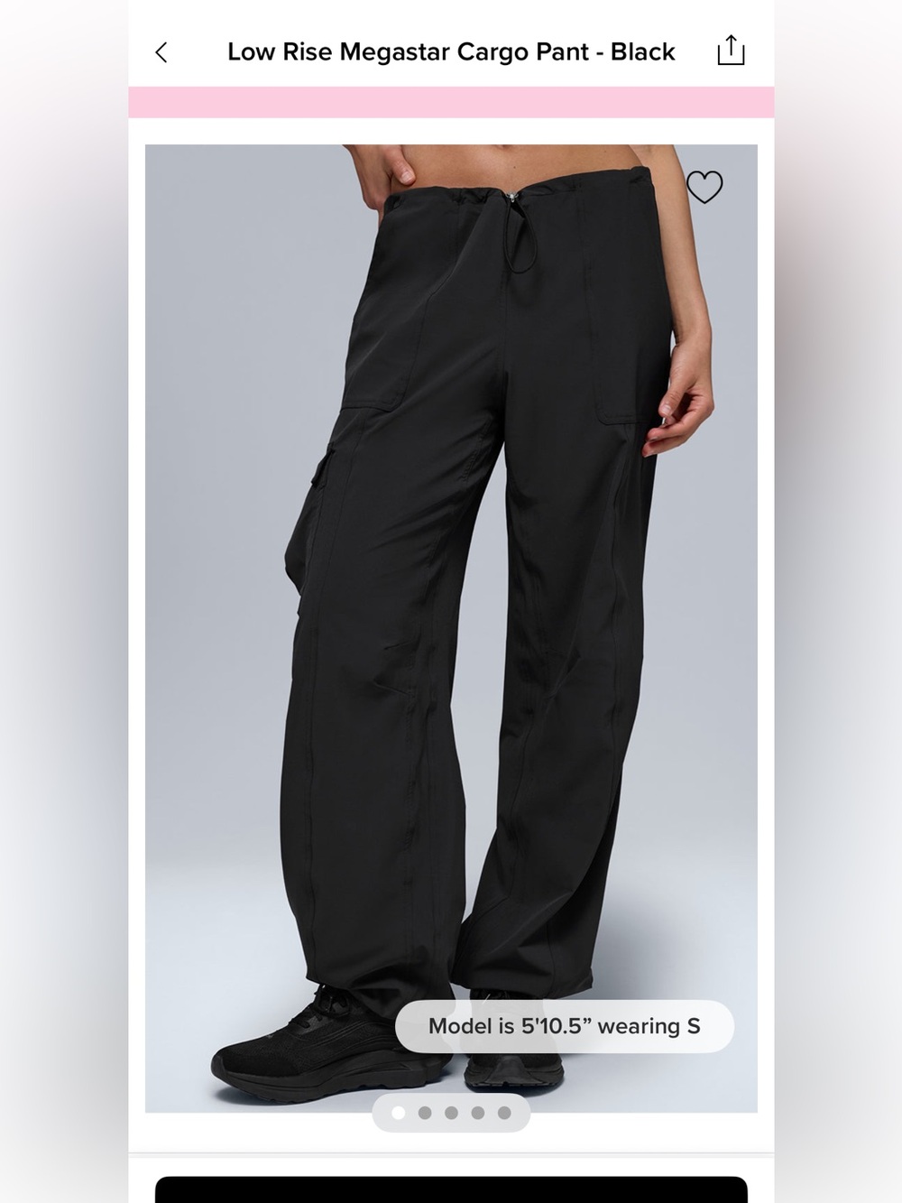 New with tags ALO Yoga Black low rise Megastar cargo pant sold out in stores